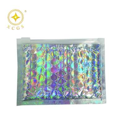 Silver bubble with ziplock/Cosmetic zipper bubble bag